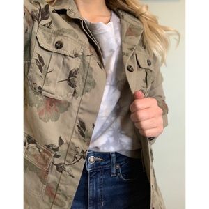 XS, DEX, sage and floral utility jacket